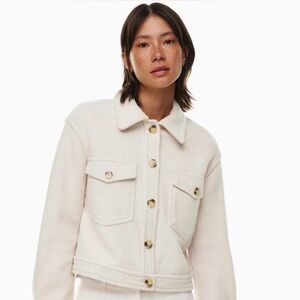 Aritzia Wilfred Free Autumn Merino Wool Shirt Jacket Heather Bone XXS